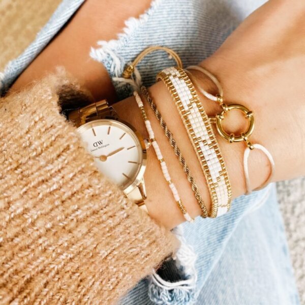 Stalen twisted armband – goudkleurig - Afbeelding 2
